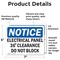 Signmission Electrical Panel 36 Clearance Do Not Block, 7 in W x Rectangle, Vinyl Decal OS-2PACK-NS-D-57-L-11664 - alternate 3